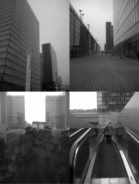 Tours, parvis, jardin et tapis roulant