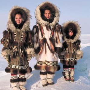 Inuit Children in Winter Furs